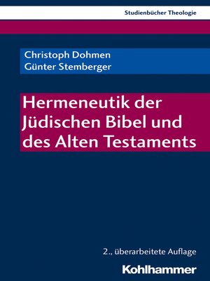 cover image of Hermeneutik der Jüdischen Bibel und des Alten Testaments